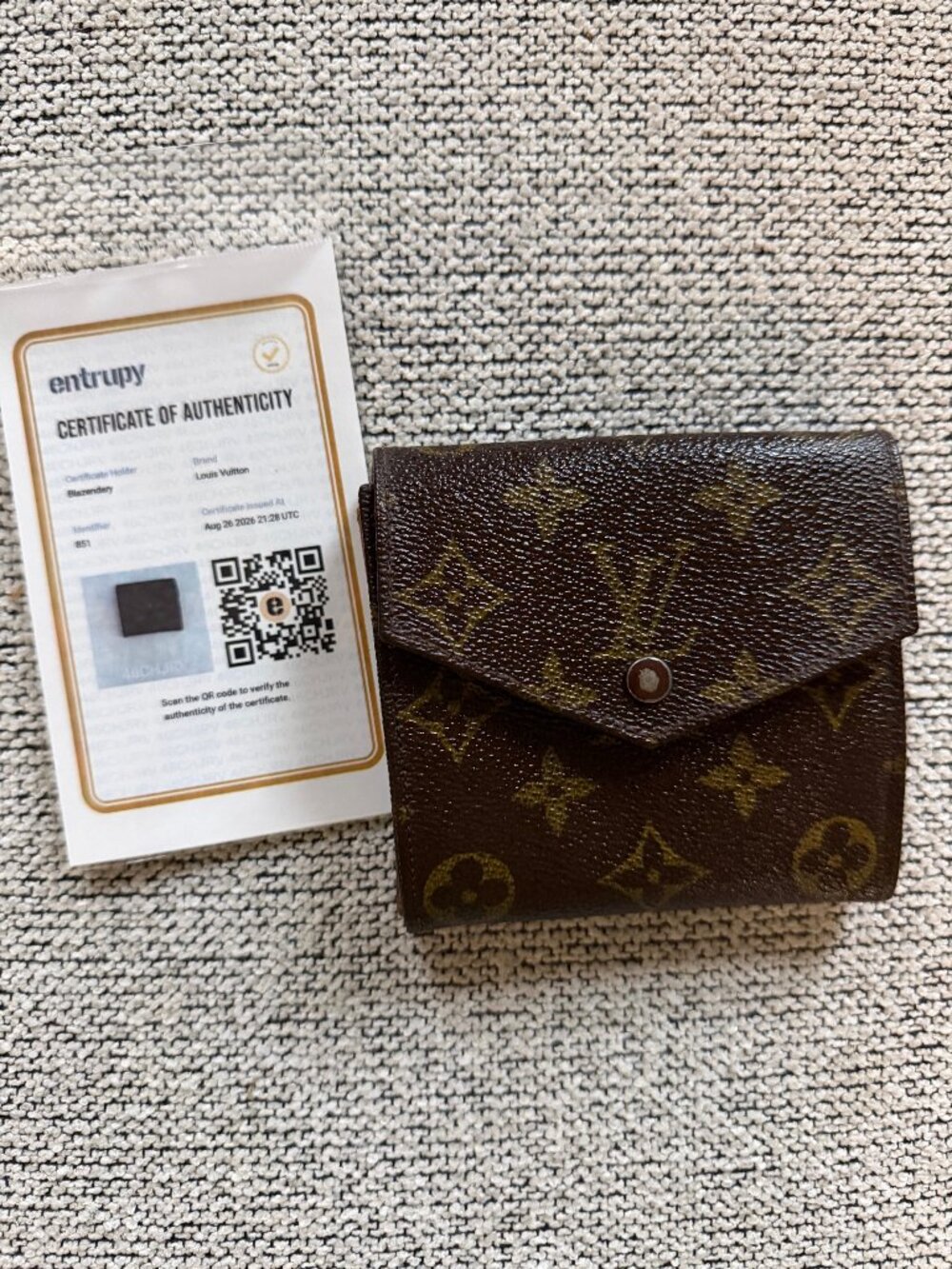 Louis Vuitton Monogram Vintage Elsie Tri-Fold Wallet w/ COA